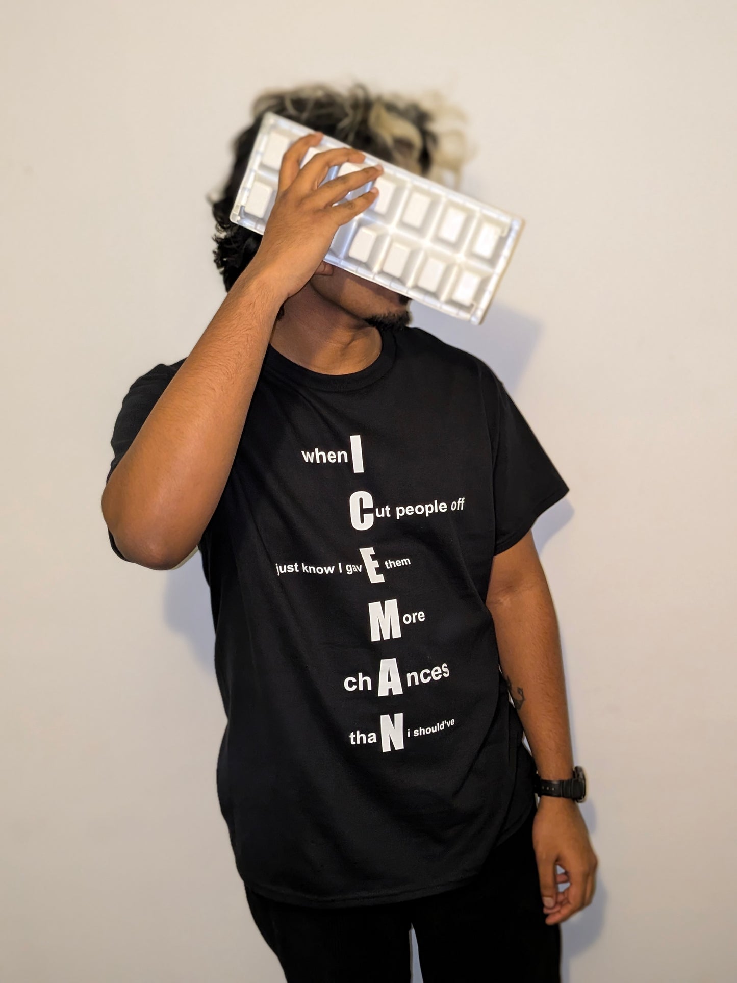 ICEMAN Minimal Text Tee | Streetwear Graphic Shirt | Clean Quote Design | Unisex Cotton Tee